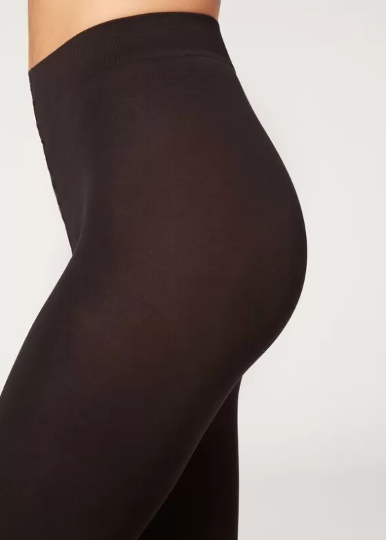 Cheap 100 Denier Opaque Cotton And Microfibre Tights Opaque Tights