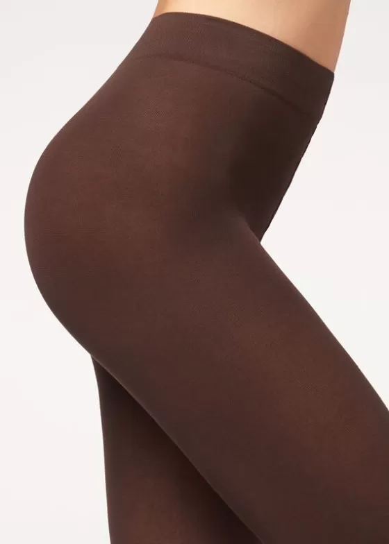 Store 100 Denier Opaque Cotton And Microfibre Tights Opaque Tights