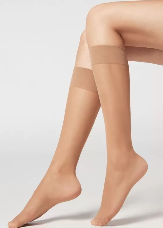 Hot 20 Denier Comfort Cuff Knee-Highs Long Socks