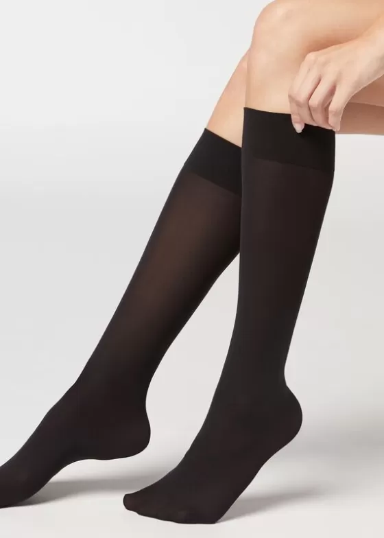 Cheap 30 Denier Semi Opaque Microfibre Knee-Highs Socks Long Socks