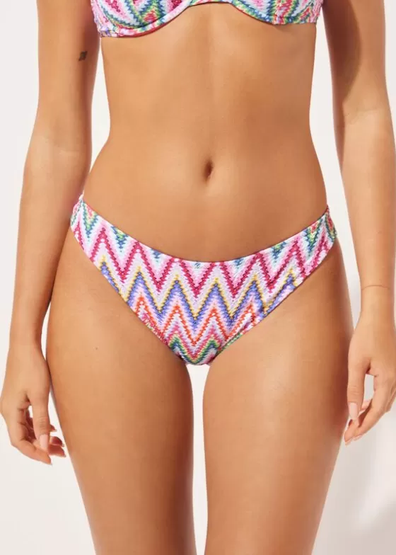 Best Sale Bikini Bottoms Multicolor Chevron Bikini