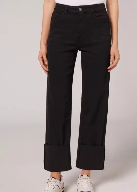 Outlet Culotte Jeans With Removable Turn-Ups Jeans