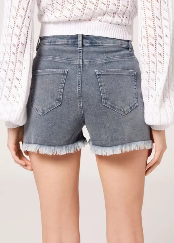 Best Denim Shorts With Diamante Applique Details Jeans