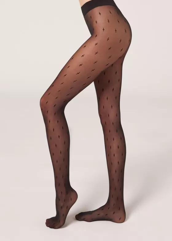 Shop Diamond 30 Denier Sheer Tights Patterned Tights