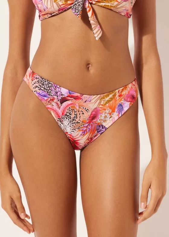 Best Sale Double Face Bikini Bottoms Wild Foliage Bikini