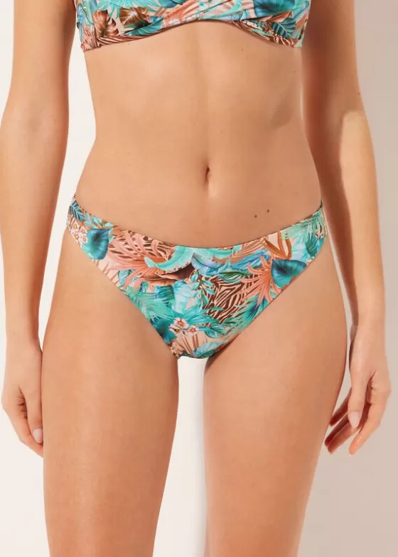 Flash Sale Double Face Bikini Bottoms Wild Foliage Bikini