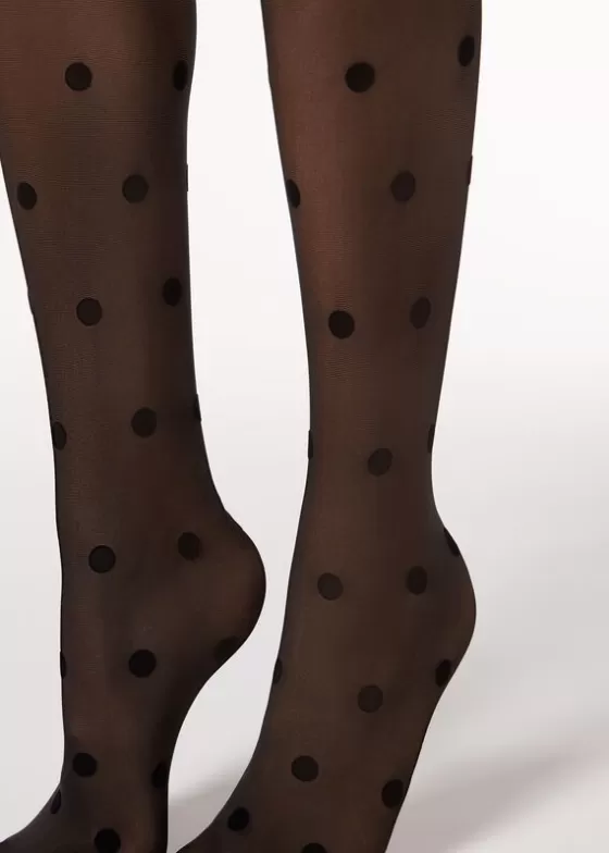 Discount Flock Polka Dot 30 Denier Sheer Tights Sheer Tights