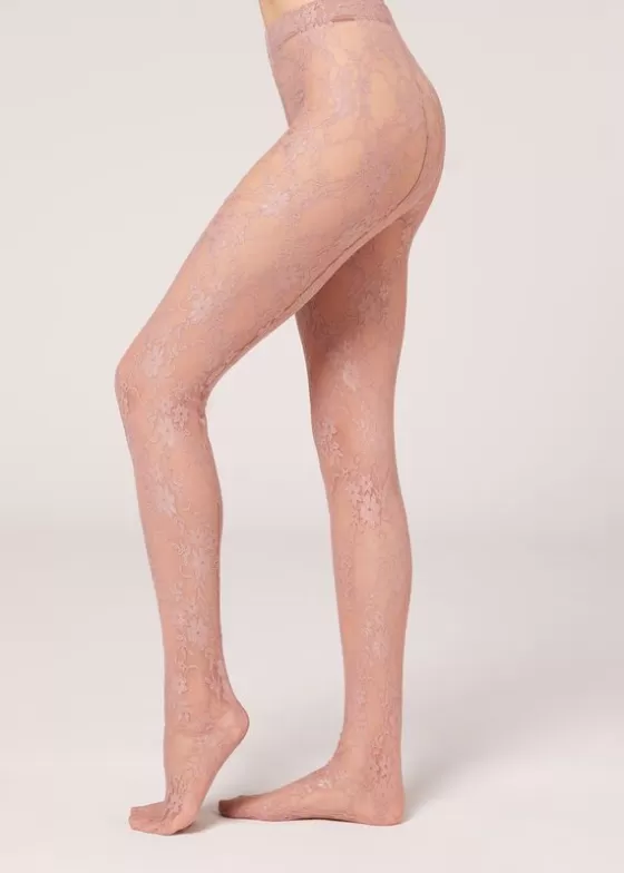 Discount Floral Lace Fabric Tights Patterned Tights