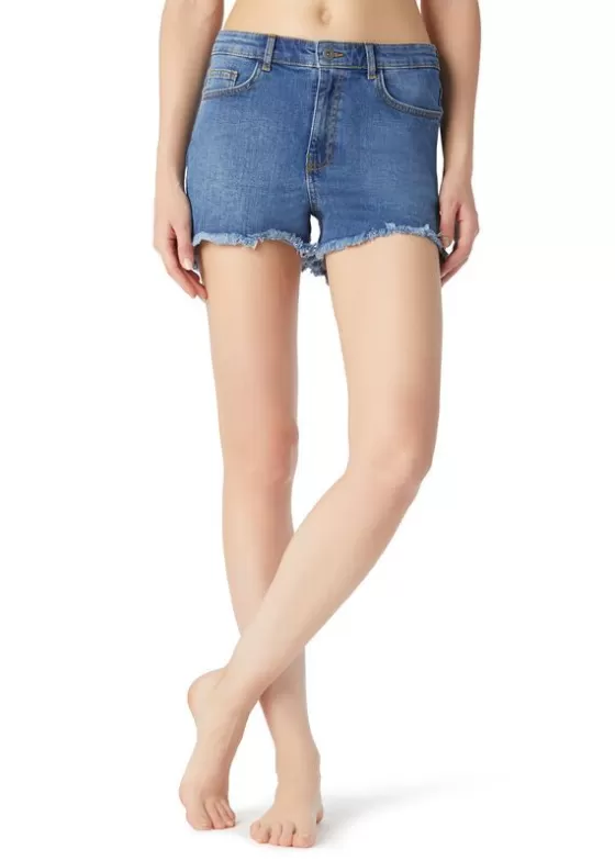 Sale Fringed Denim Shorts Jeans