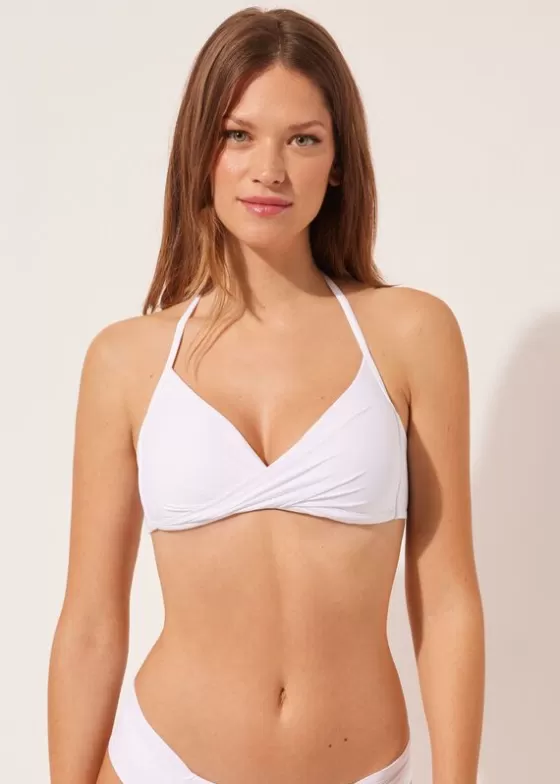 Discount Graduated Padded Crossover Triangle Bikini Top Indonesia Bikini