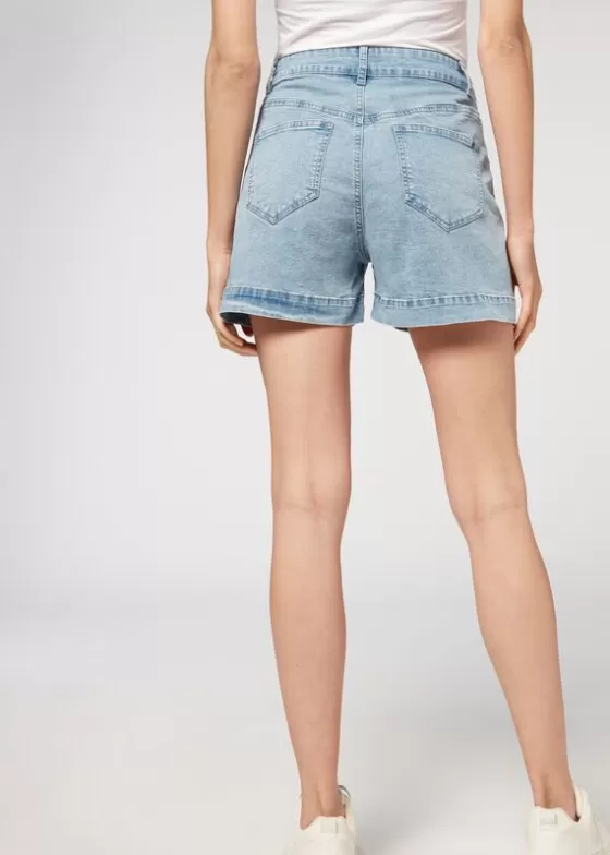 Online Jewel Applique Denim Shorts Jeans