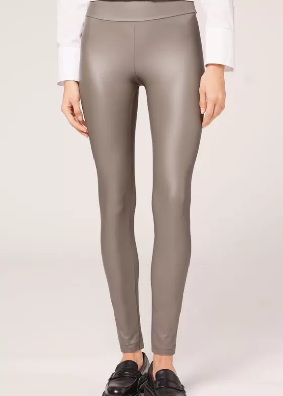 Clearance Leather Effect Leggings Leggings