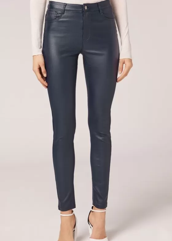 Online Leather Effect Skinny Leggings Leggings