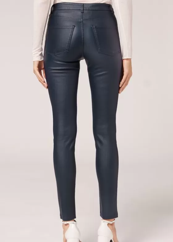 Online Leather Effect Skinny Leggings Leggings