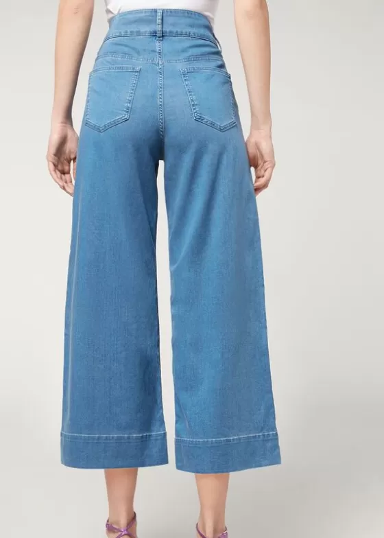 Cheap Light Denim Culottes Jeans