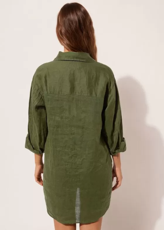 Sale Linen Shirt Dress Beachwear