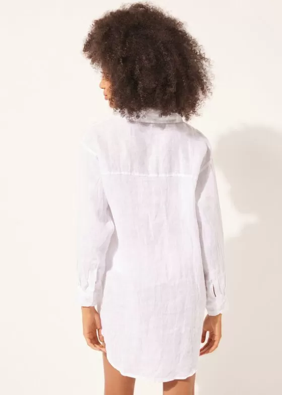 Cheap Linen Shirt Dress Beachwear