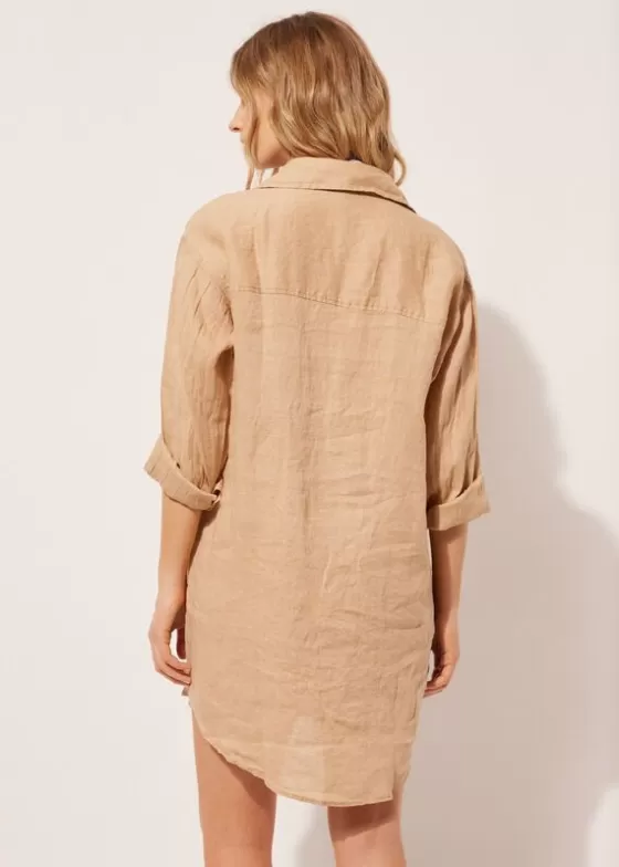 Shop Linen Shirt Dress Beachwear