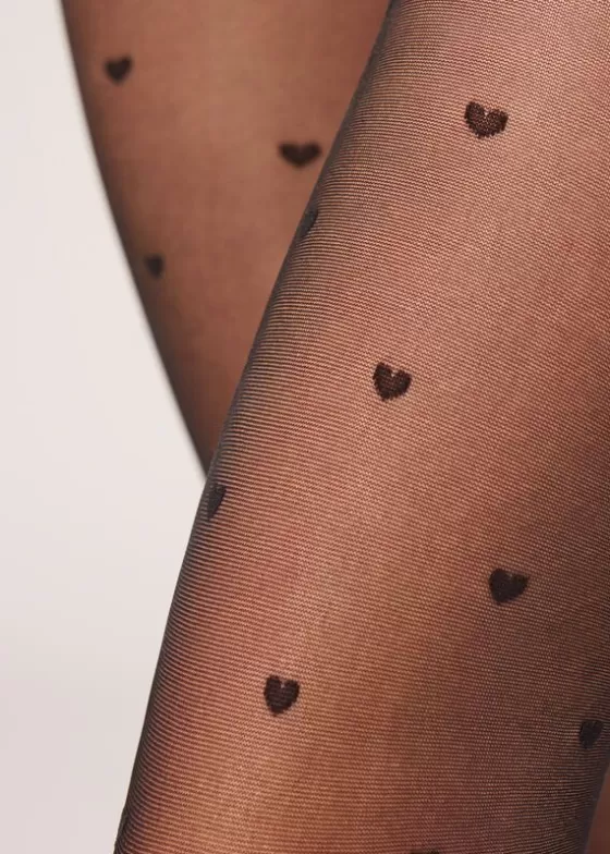 Sale Little Hearts 30 Denier Sheer Tights Patterned Tights