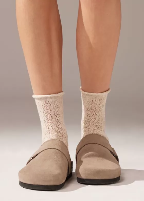 Discount Openwork Short Socks With Linen Short Socks