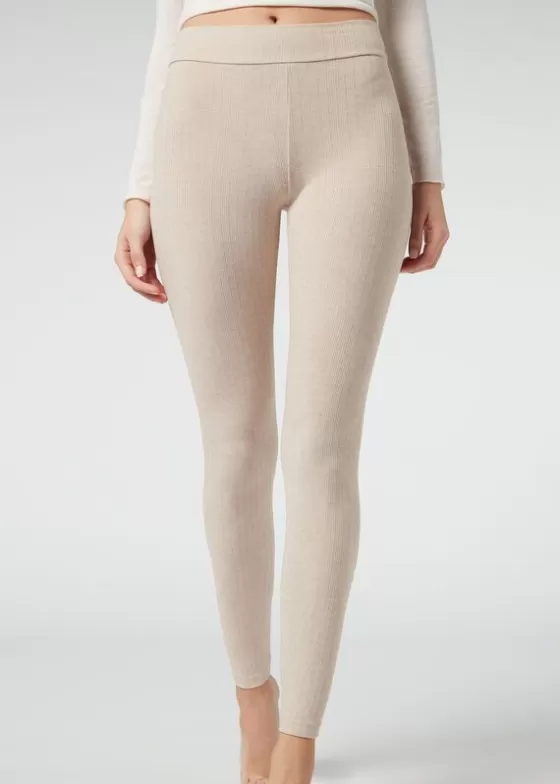 Hot Ribbed Leggings With Cashmere Leggings