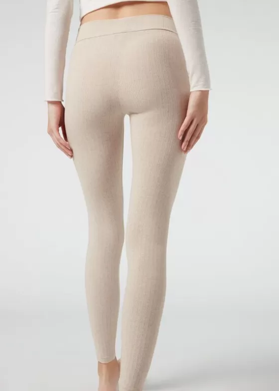 Hot Ribbed Leggings With Cashmere Leggings