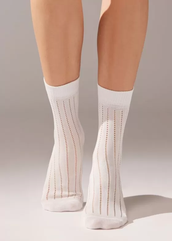 Sale Ribbed Openwork Short Socks Short Socks