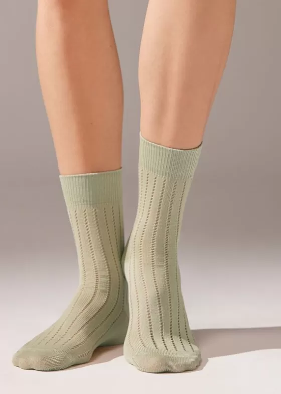 Store Ribbed Openwork Short Socks Short Socks