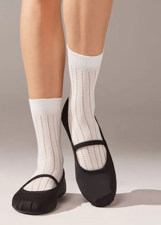 Sale Ribbed Openwork Short Socks Short Socks