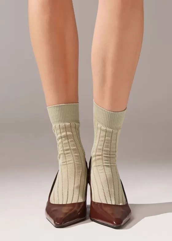 Store Ribbed Openwork Short Socks Short Socks