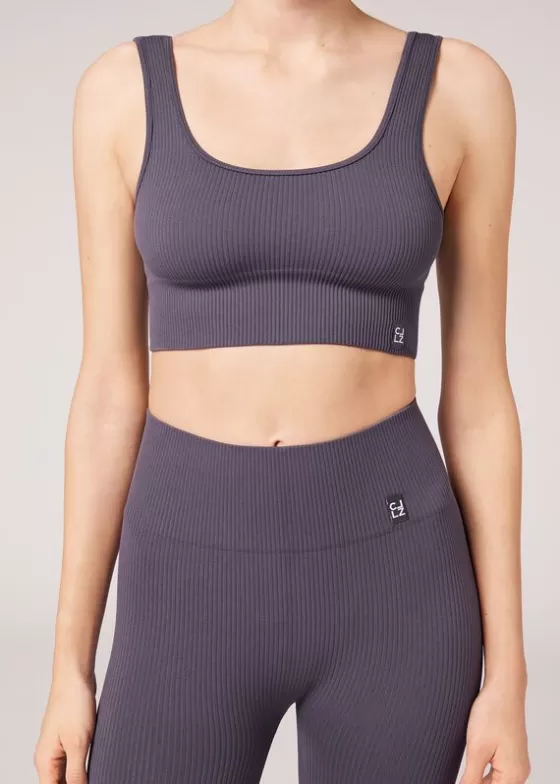 Sale Ribbed Seamless Sport Top Fitness Top