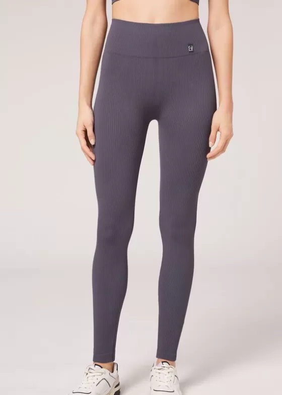 New Seamless Fine Ribbed Sports Leggings Leggings