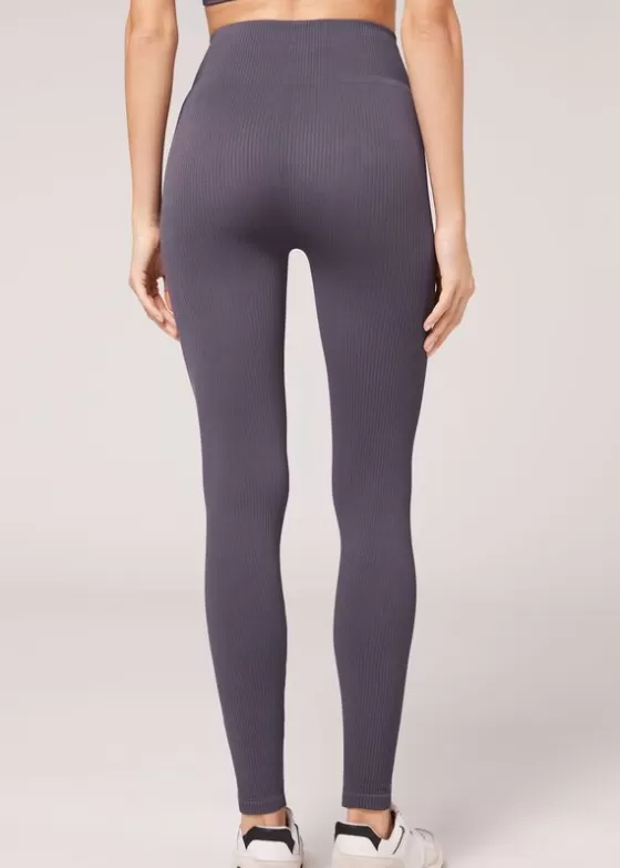 New Seamless Fine Ribbed Sports Leggings Leggings