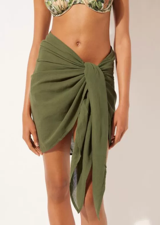 Flash Sale Short Cotton Sarong Beachwear