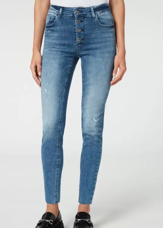 Cheap Super Skinny Jeans With Buttons Jeans