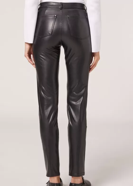 Fashion Thermal Leather-Look Leggings Leggings